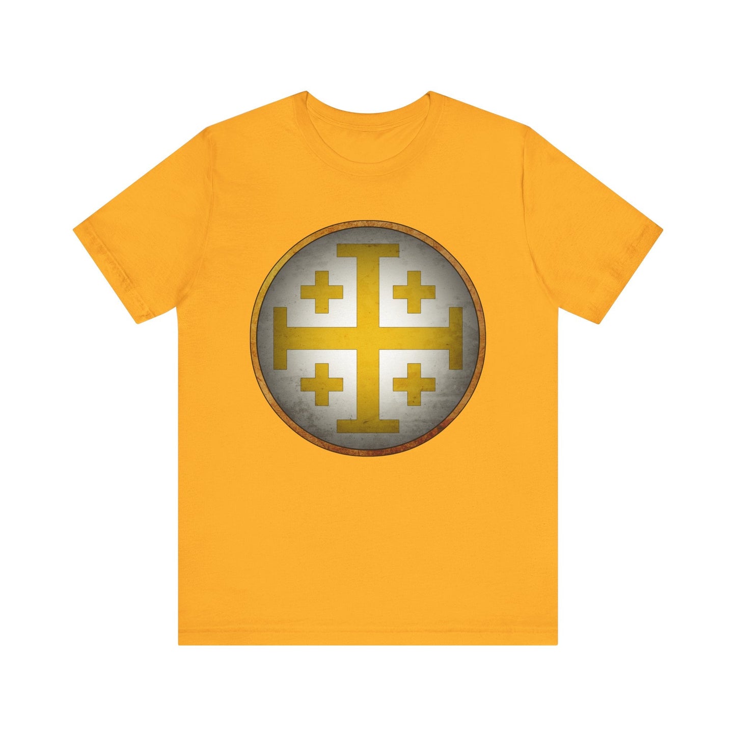 Gold / S Jerusalem Heraldry - Medieval Jerusalem Cross T-shirt