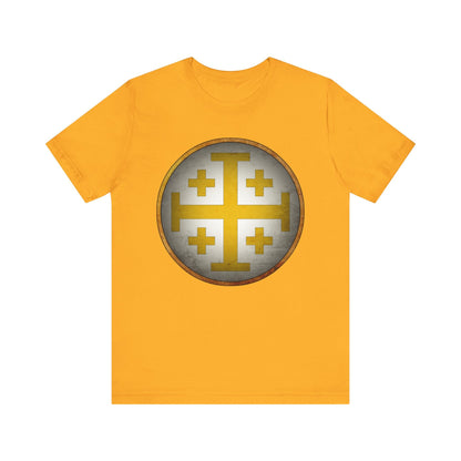 Gold / S Jerusalem Heraldry - Medieval Jerusalem Cross T-shirt