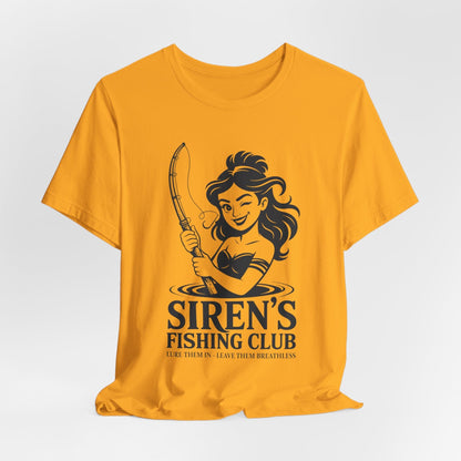 Gold / S Siren's Fishing Club - Funny Greek Mythology T-Shirt