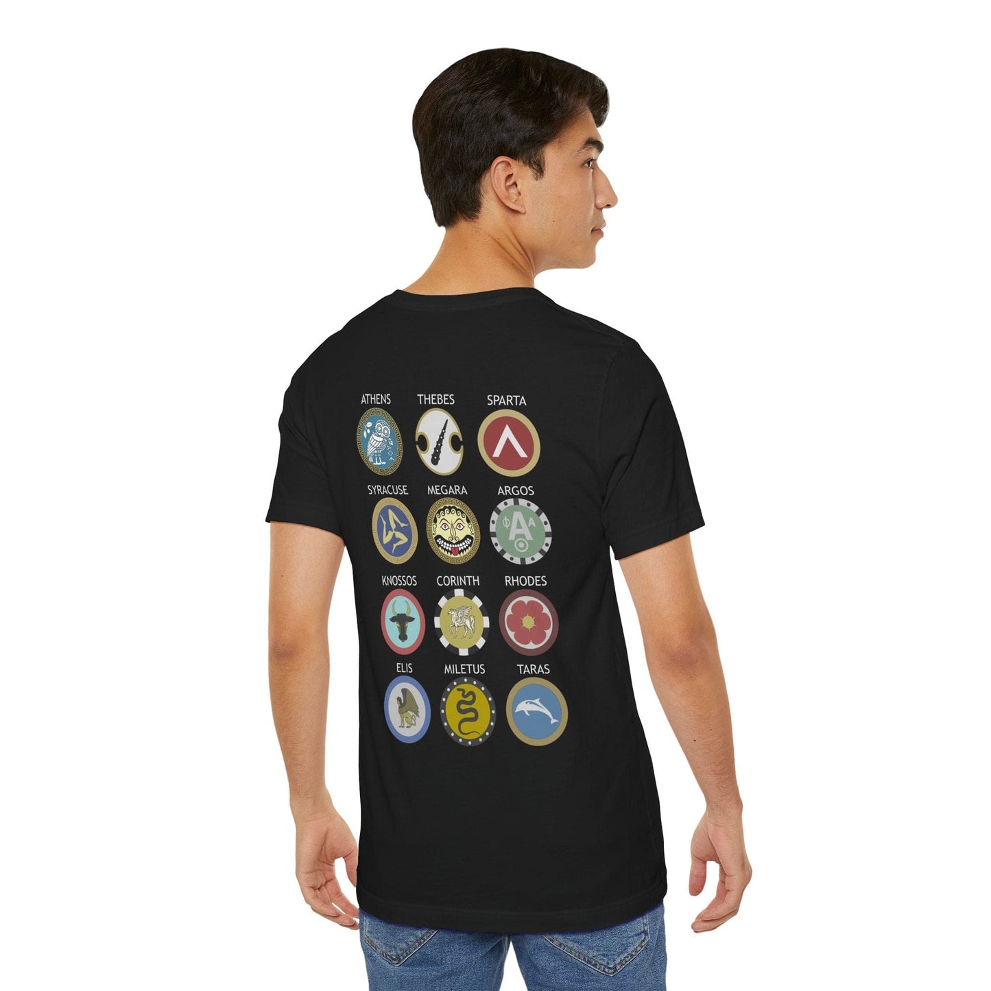 Greek Hoplite Shields - Greek Polis Double Sided T-Shirt