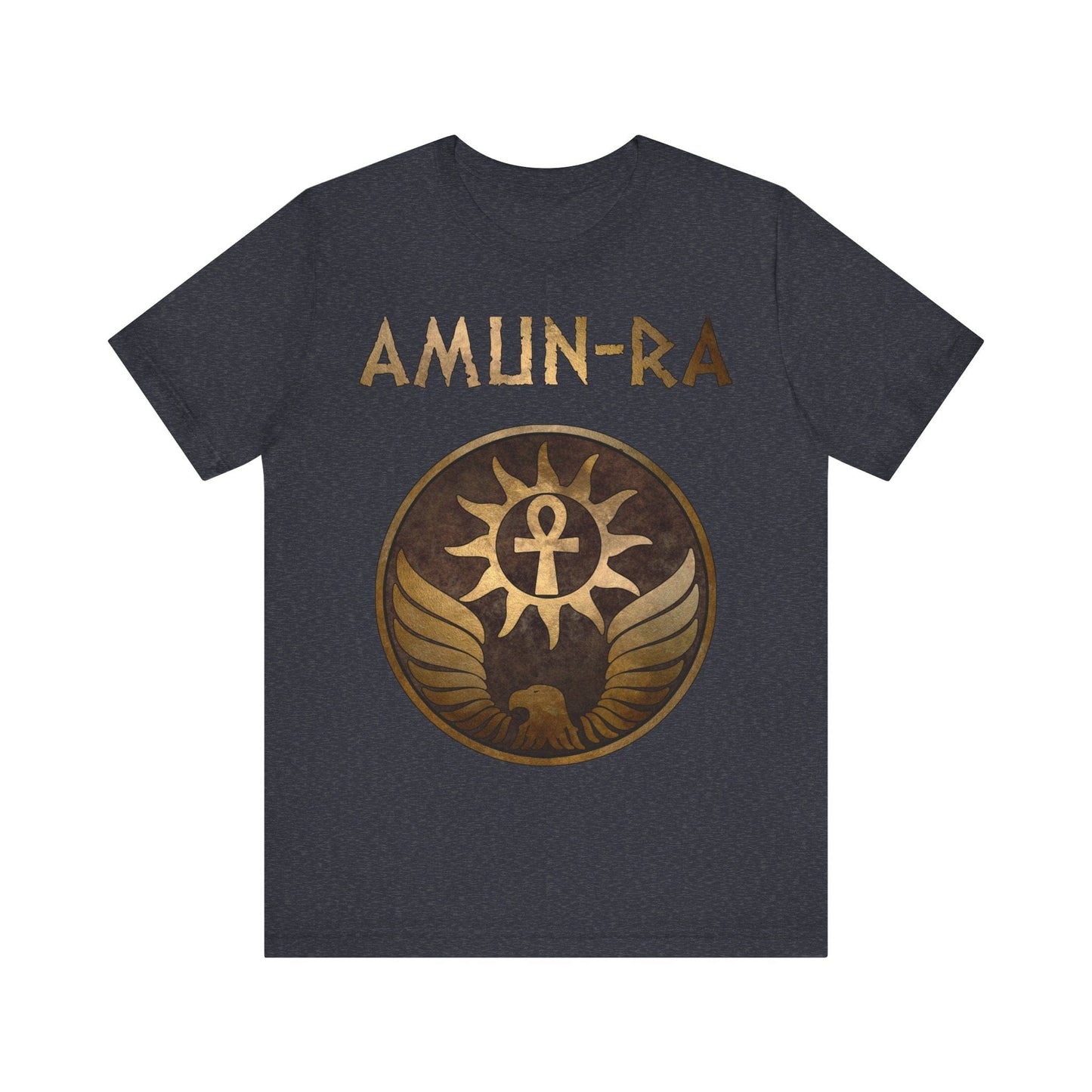 Heather Navy / S Amun-Ra Ancient Egyptian God T-Shirt