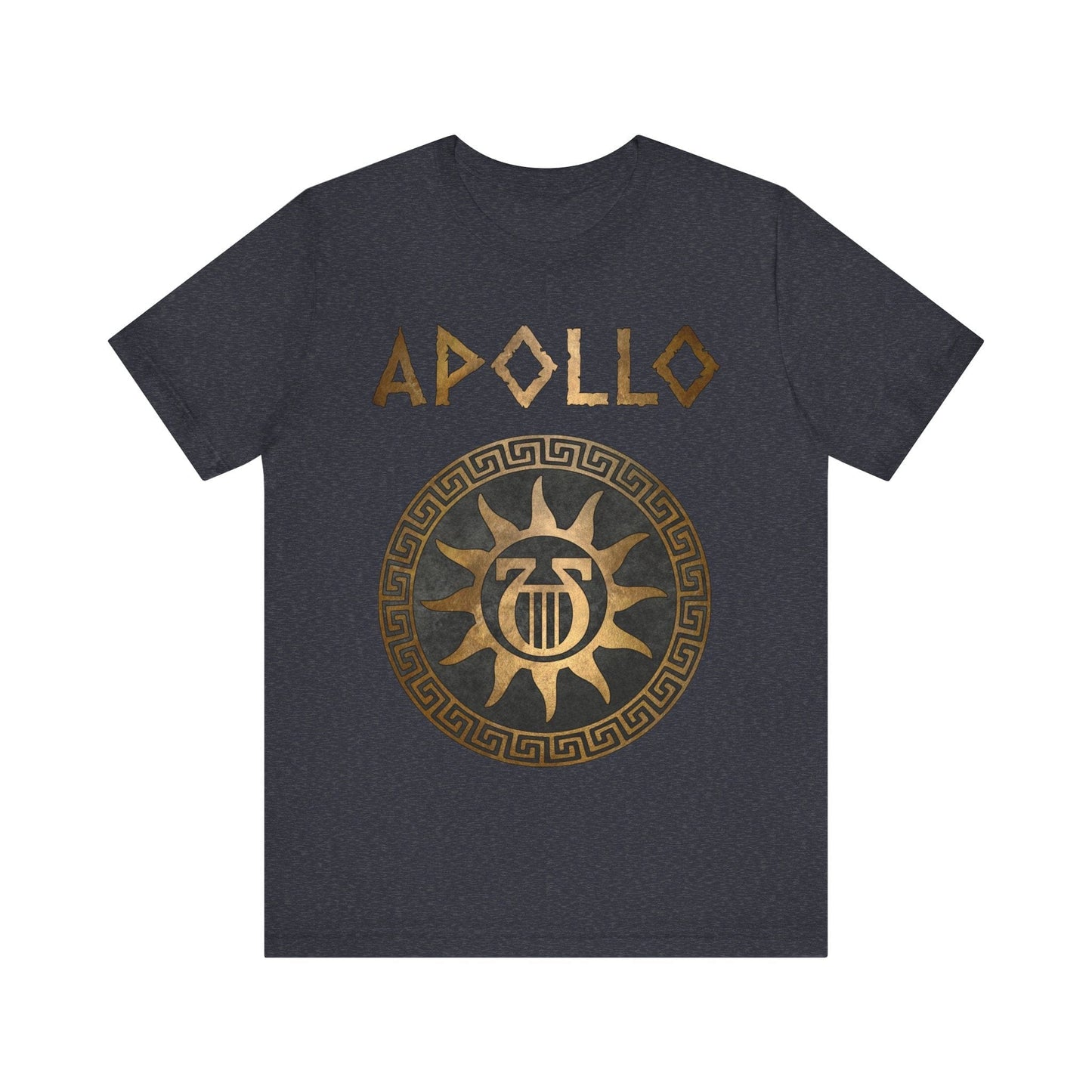 Heather Navy / S Apollo Ancient Greek God Lyre Symbol T-Shirt