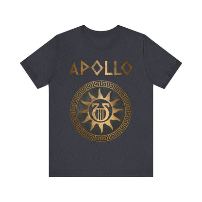 Heather Navy / S Apollo Ancient Greek God Lyre Symbol T-Shirt