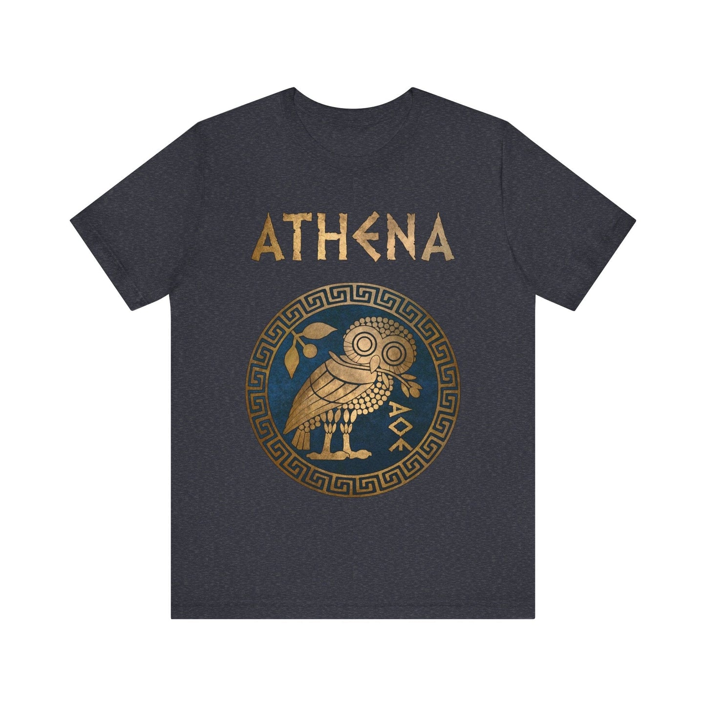 Heather Navy / S Athena Greek Goddess Symbol T-Shirt