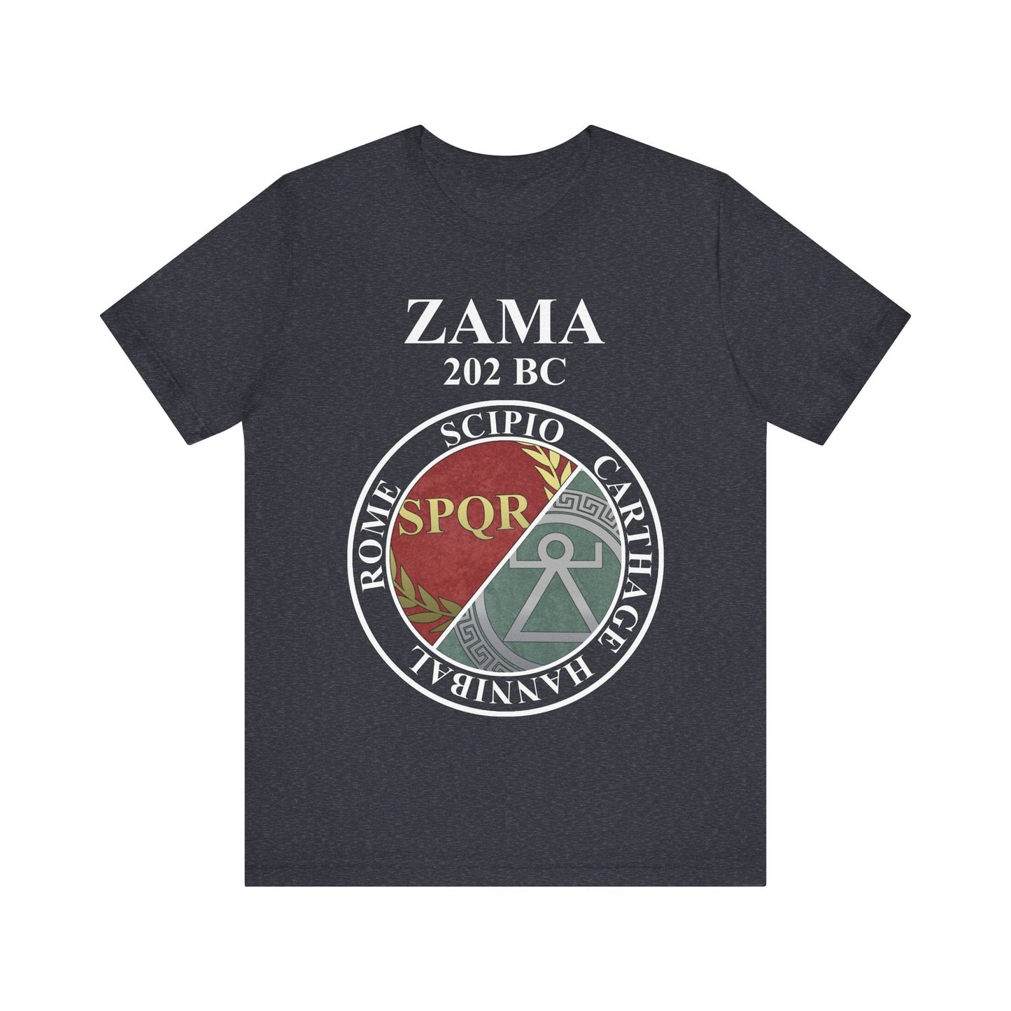 Heather Navy / S Battle of Zama Rome vs Carthage Punic Wars T-Shirt