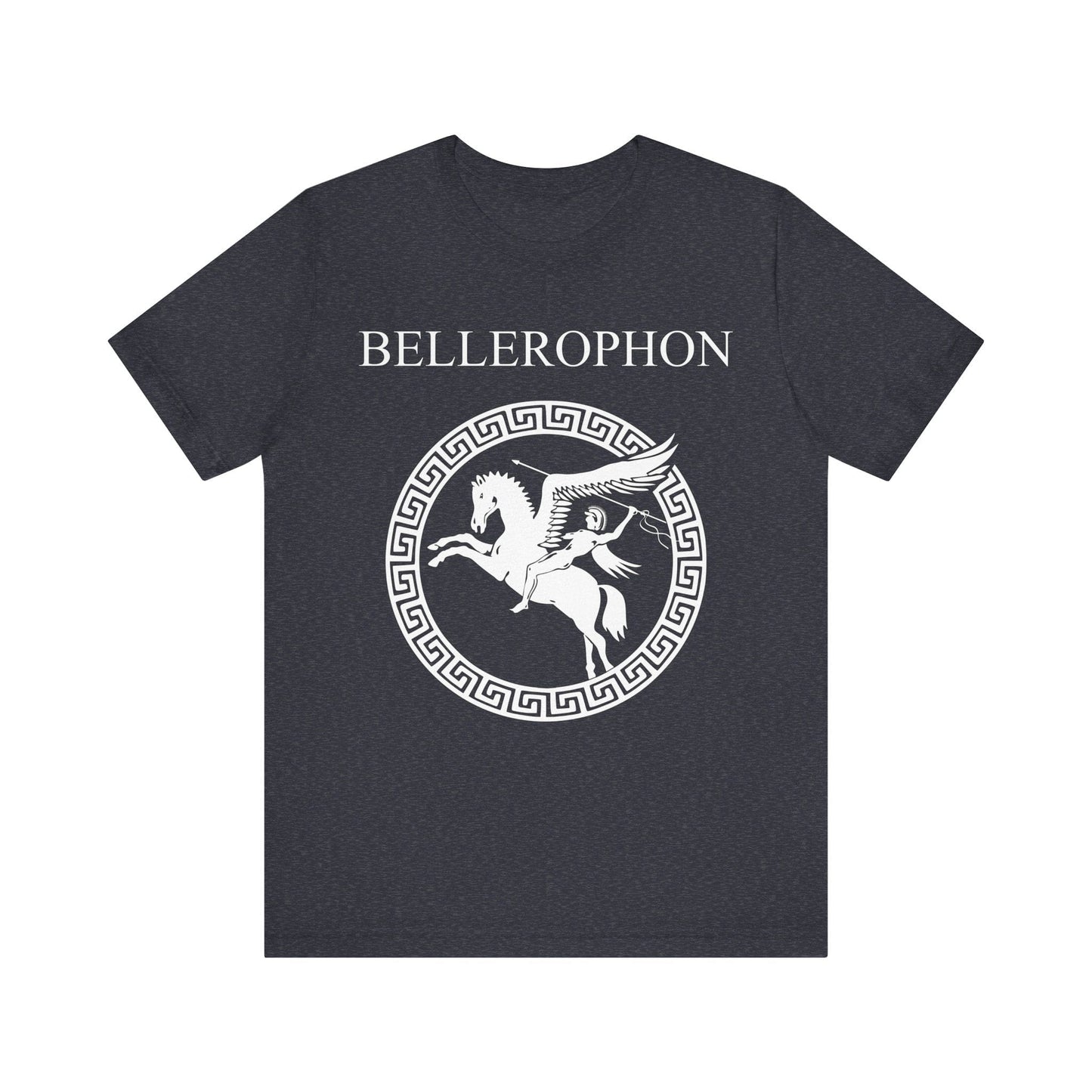 Heather Navy / S Bellerophon Ancient Greek Hero T-Shirt