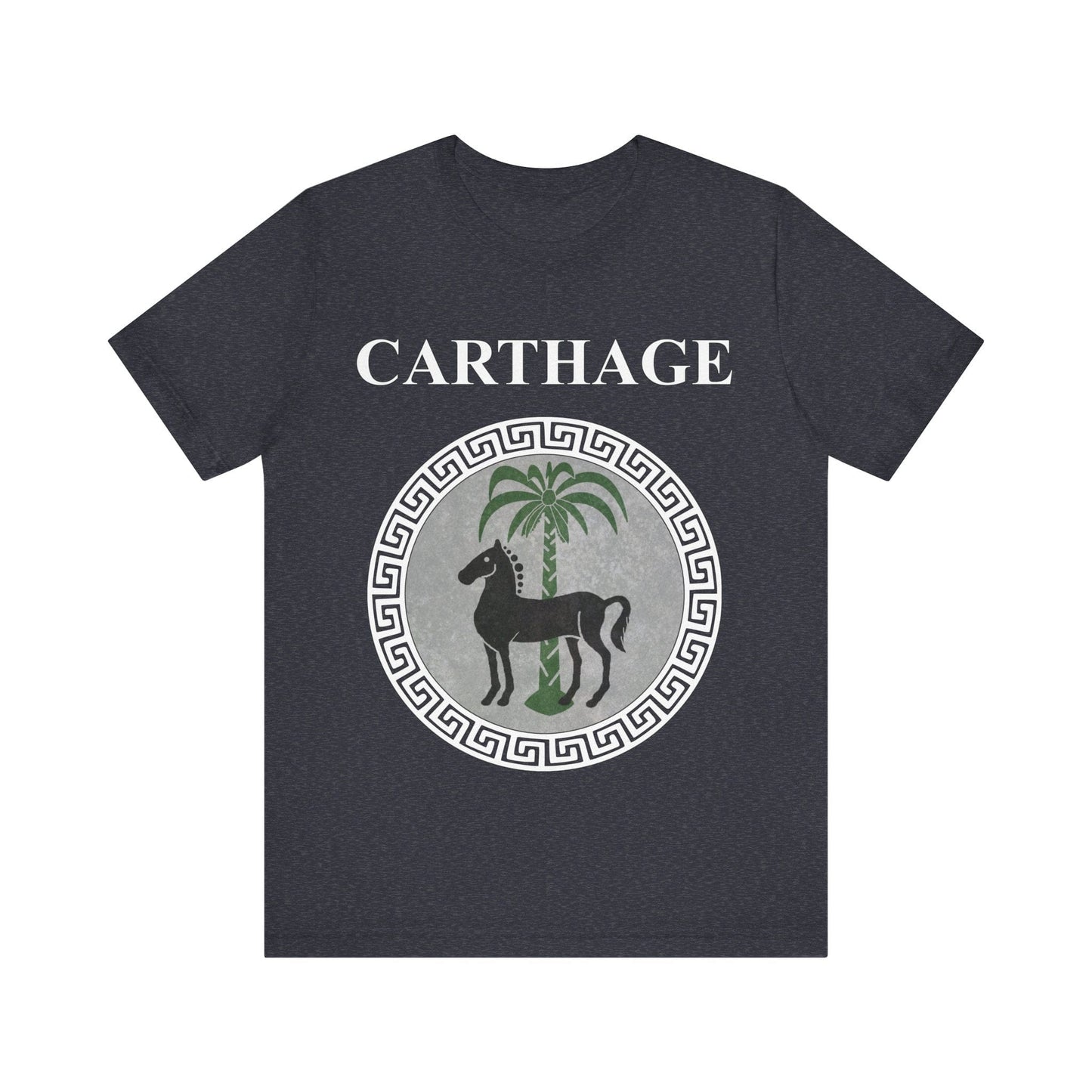 Heather Navy / S Carthage Ancient Symbol of Qart-Hadasht Shield T-shirt