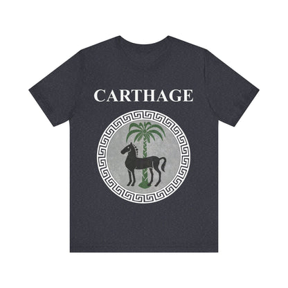 Heather Navy / S Carthage Ancient Symbol of Qart-Hadasht Shield T-shirt