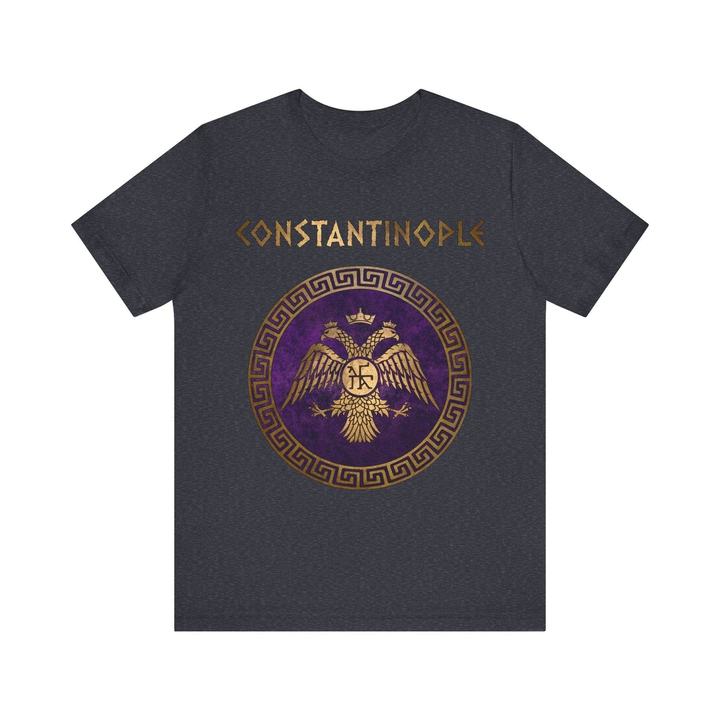 Heather Navy / S Constantinople Byzantine Empire Symbol T-Shirt