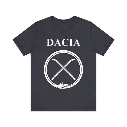 Heather Navy / S Dacia Ancient Dacian Draco and Falx Symbol T-Shirt