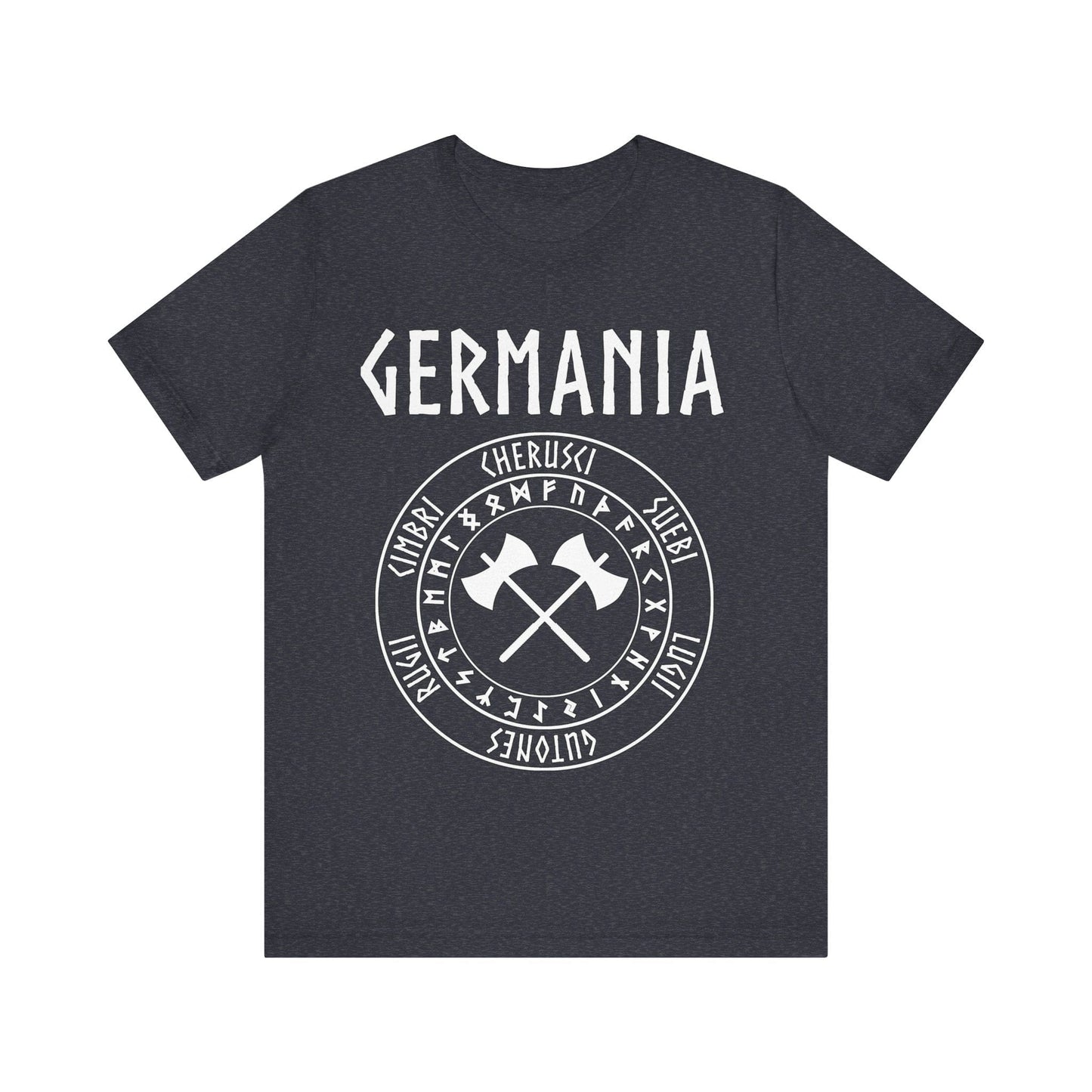 Heather Navy / S Germania Ancient Tribes of Germany Runes T-Shirt