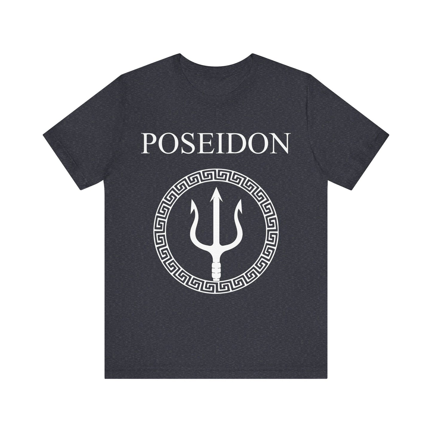 Heather Navy / S Poseidon Ancient Greek God T-Shirt