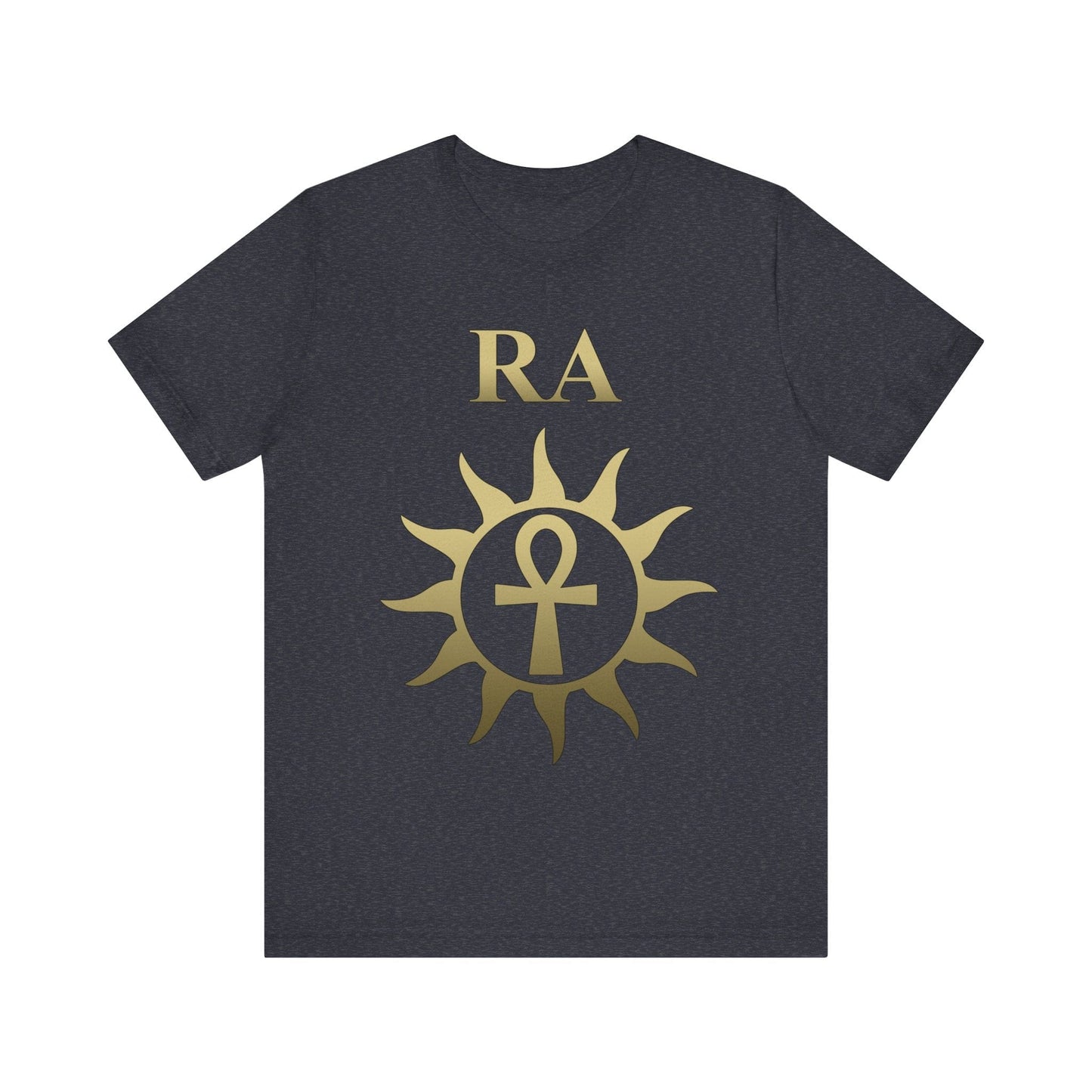 Heather Navy / S Ra Ancient Egyptian God Sun God Ankh T-Shirt