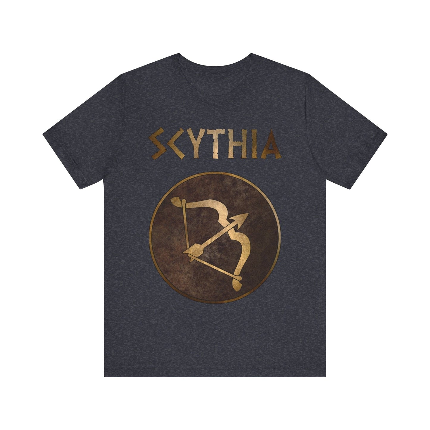 Heather Navy / S Scythia Ancient Scythian Bow Symbol T-Shirt