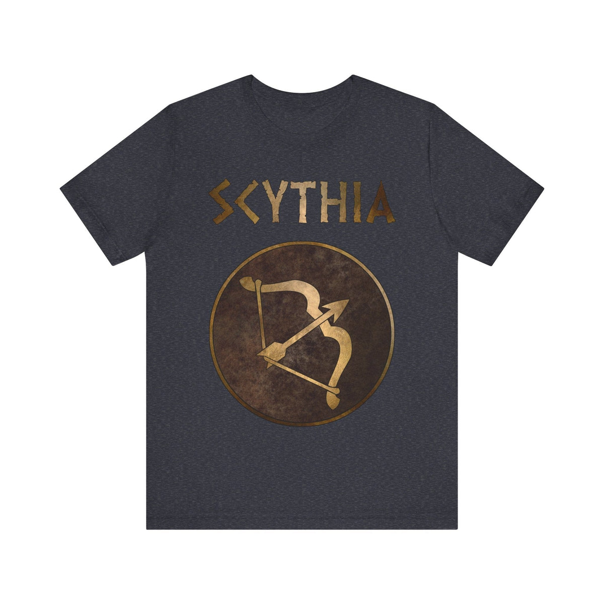 Heather Navy / S Scythia Ancient Scythian Bow Symbol T-Shirt
