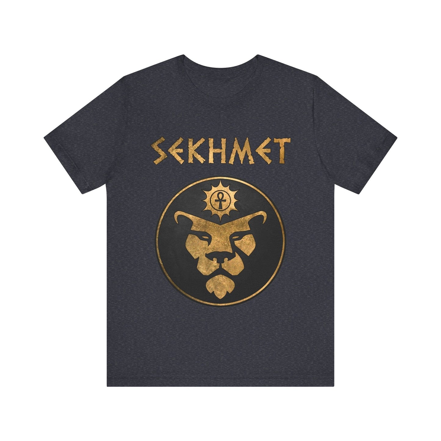 Heather Navy / S Sekhmet Ancient Egyptian Goddess T-Shirt