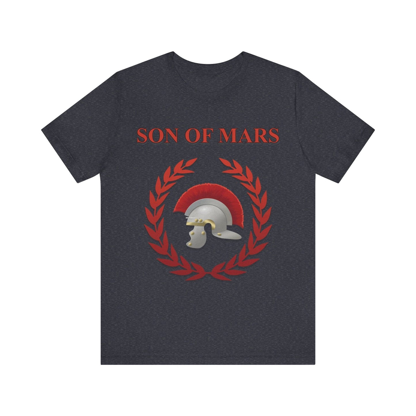 Heather Navy / S Son of Mars Ancient Roman War God T-Shirt
