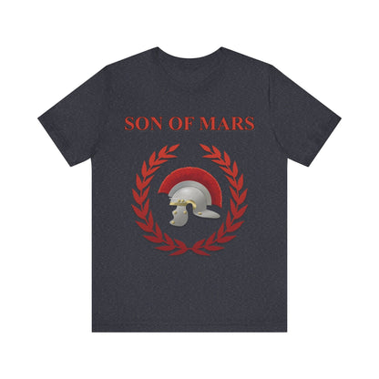 Heather Navy / S Son of Mars Ancient Roman War God T-Shirt