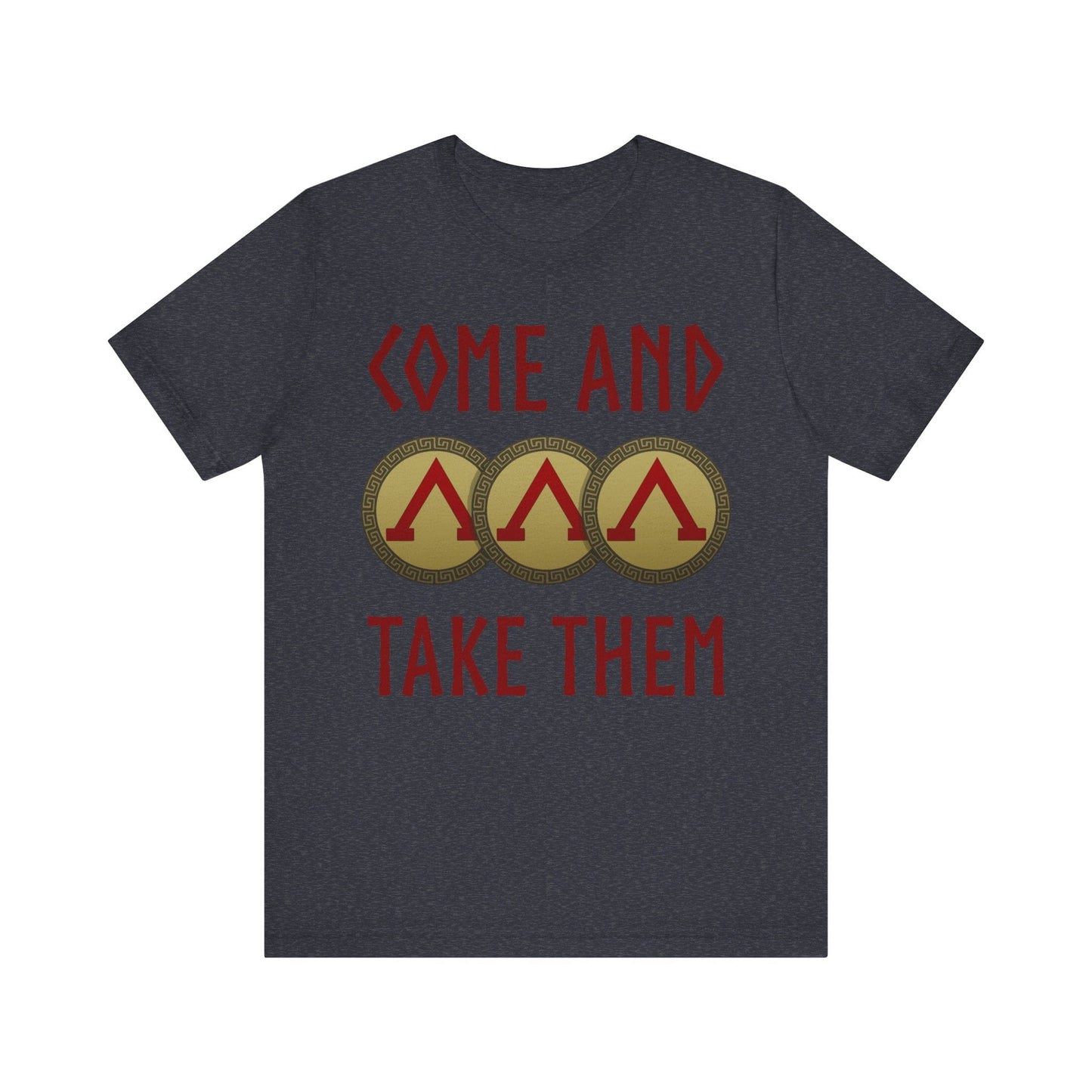 Heather Navy / S Sparta Molon Labe Come and Take Them Phalanx T-shirt