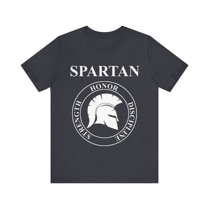 Heather Navy / S Spartan Warrior Virtues of Sparta Helmet T-shirt