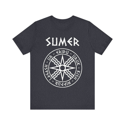 Heather Navy / S Sumer Ancient Mesopotamian Cities T-Shirt