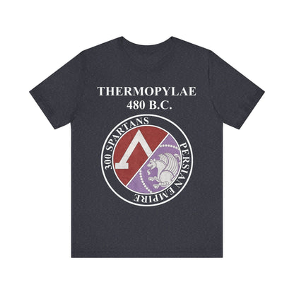 Heather Navy / S Thermopylae Sparta vs Persia Famous Battle T-shirt