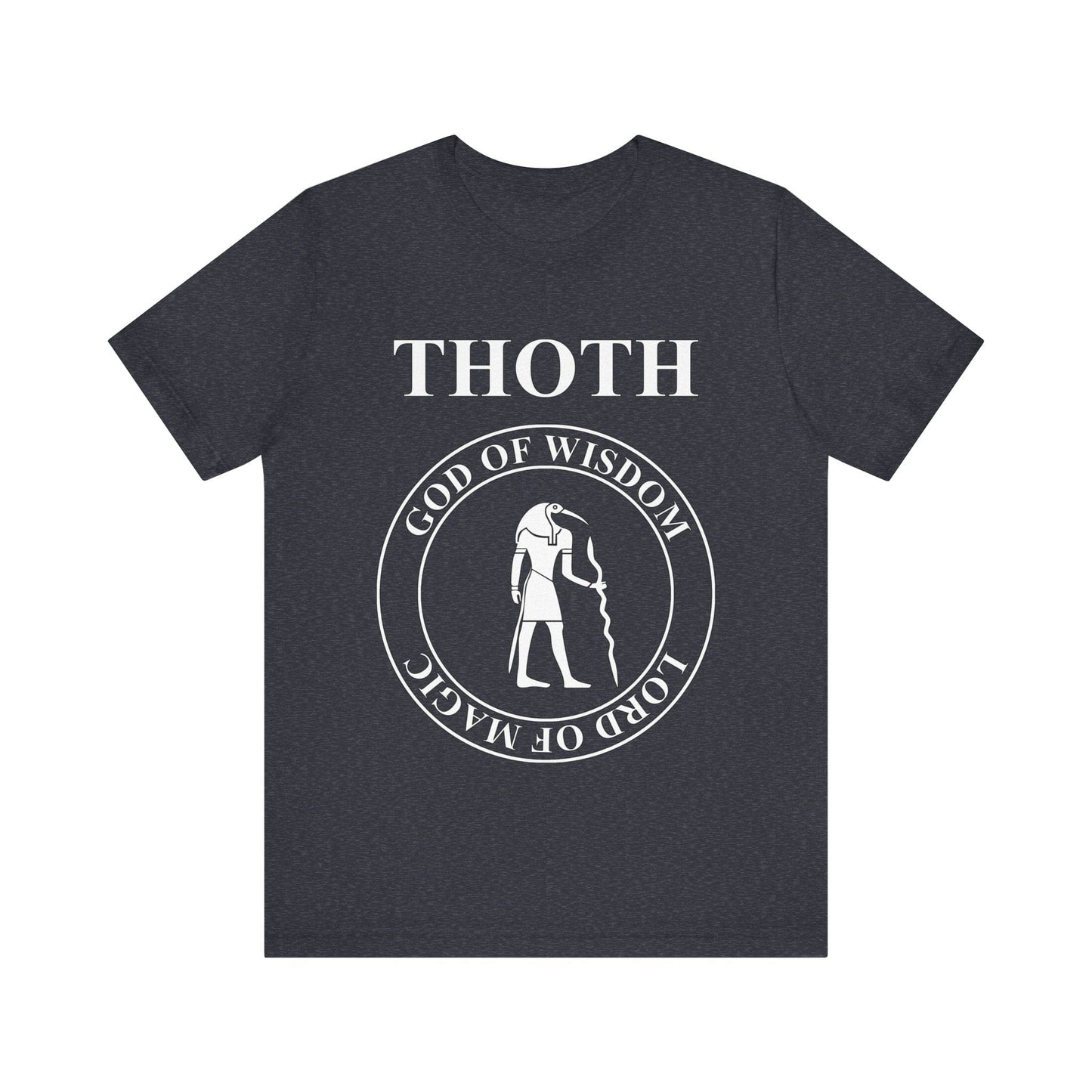 Heather Navy / S Thoth Egyptian God of Wisdom and Magic T-Shirt