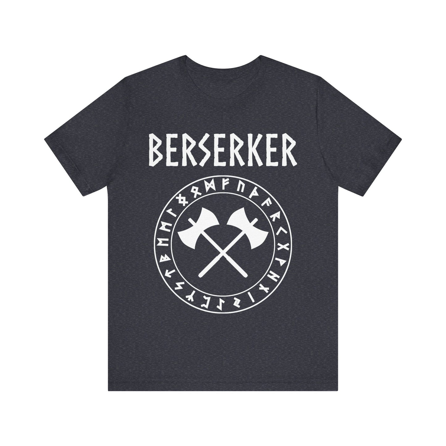 Heather Navy / S Viking Berserker with Runes T-shirt