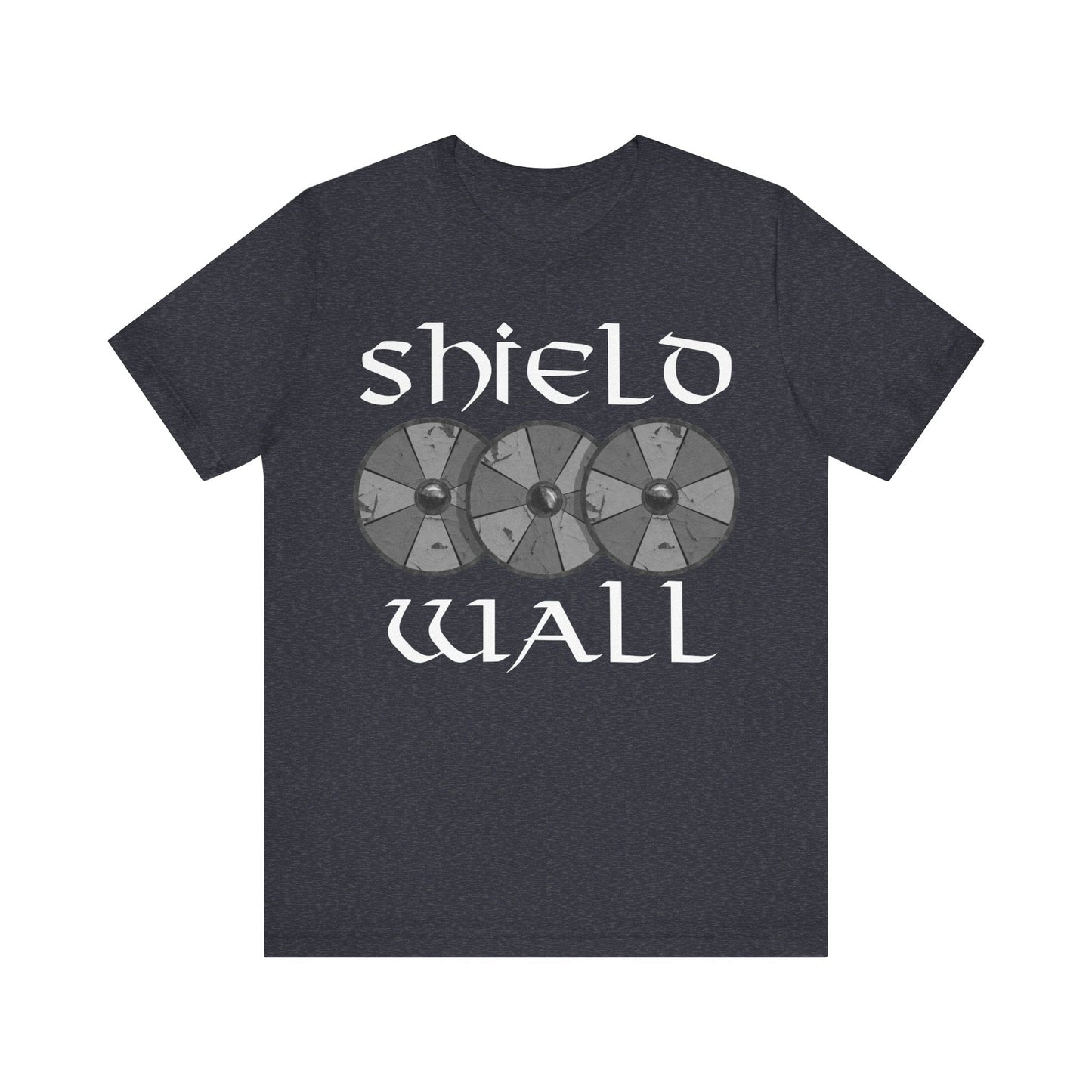 Heather Navy / S Viking Shield Wall Norse Warrior T-Shirt