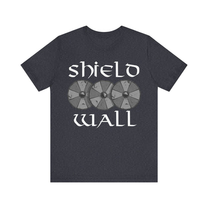 Heather Navy / S Viking Shield Wall Norse Warrior T-Shirt