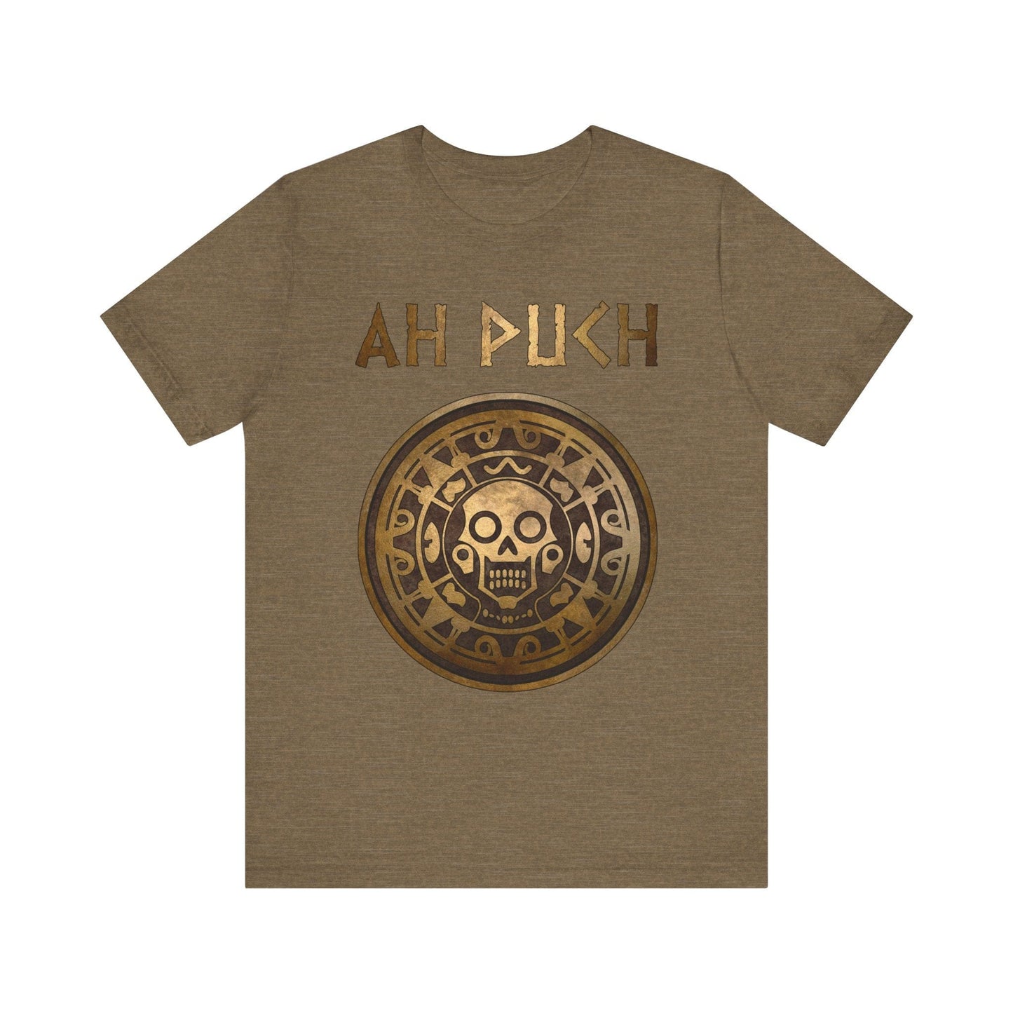 Heather Olive / S Ah Puch Mayan God of Death Symbol T-shirt