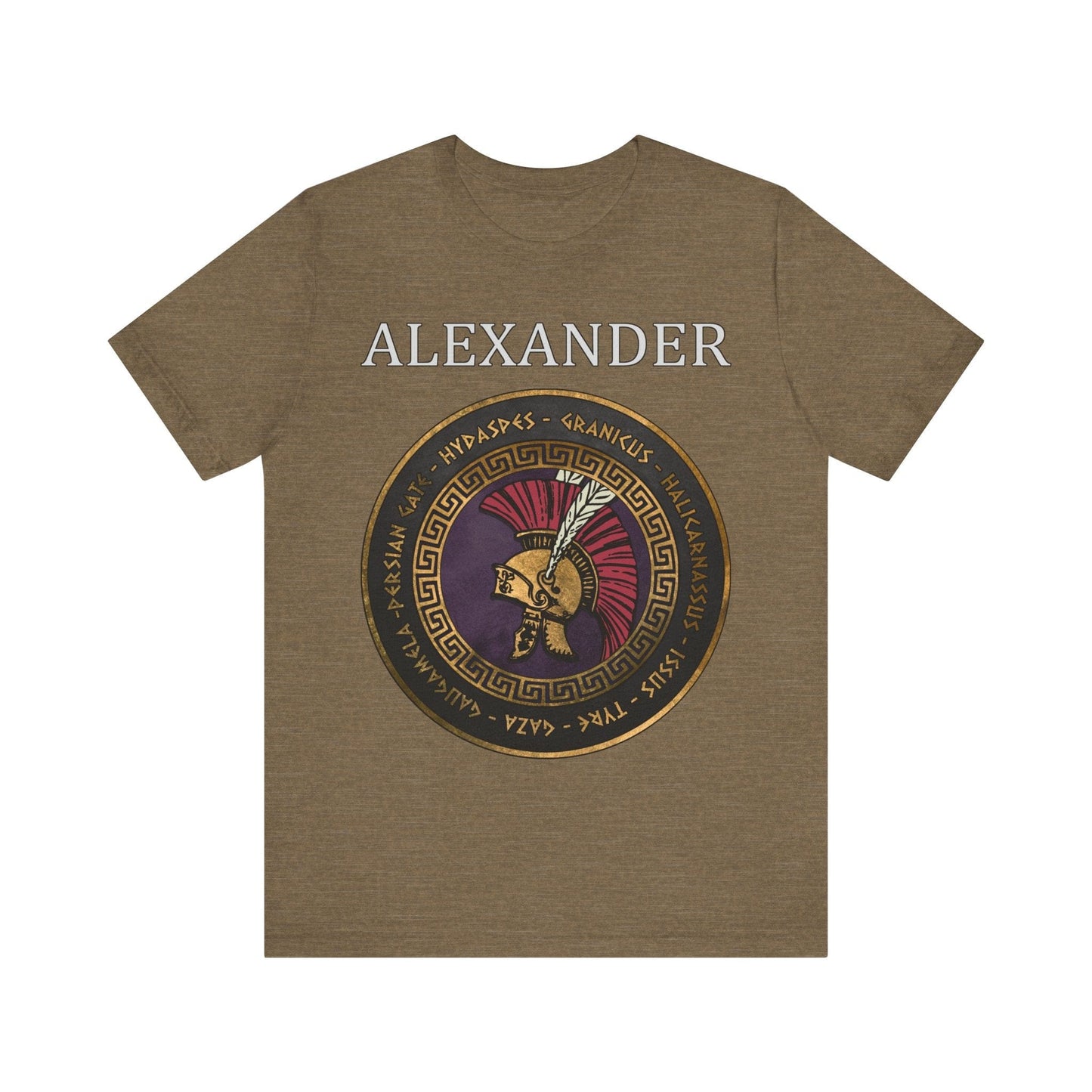 Heather Olive / S Alexander the Great Famous Battles T-Shirt