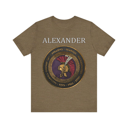 Heather Olive / S Alexander the Great Famous Battles T-Shirt