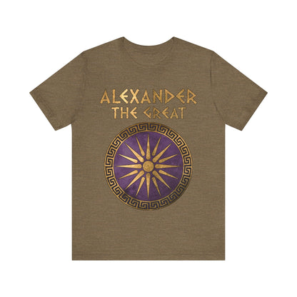 Heather Olive / S Alexander the Great Makedon Shield T-Shirt