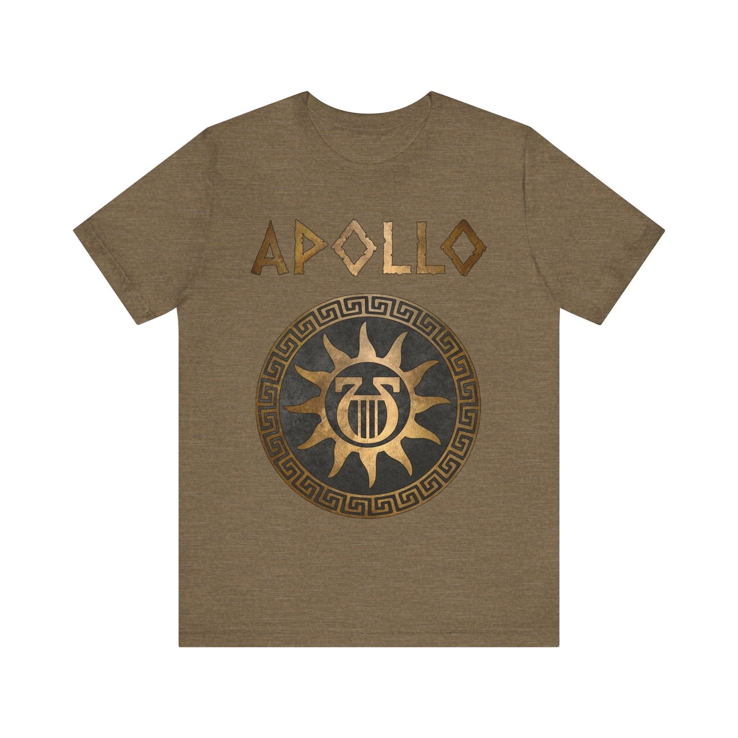 Heather Olive / S Apollo Ancient Greek God Lyre Symbol T-Shirt