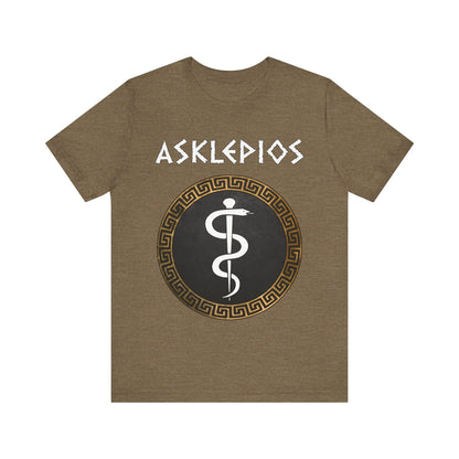 Heather Olive / S Asklepios Ancient Greek God of Health and Medicine T-shirt