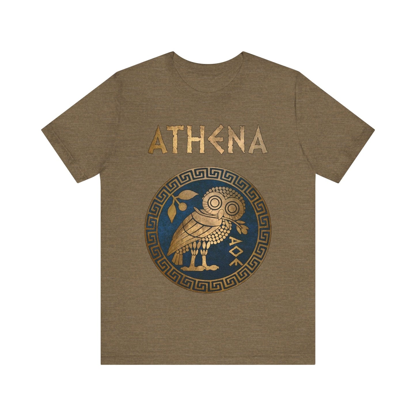 Heather Olive / S Athena Greek Goddess Symbol T-Shirt