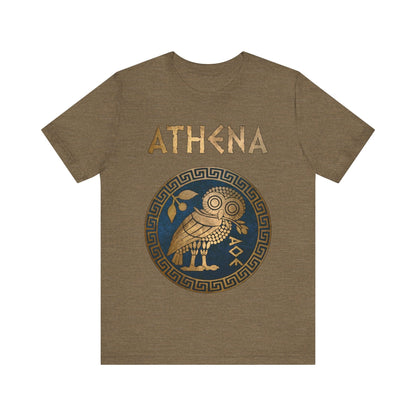 Heather Olive / S Athena Greek Goddess Symbol T-Shirt