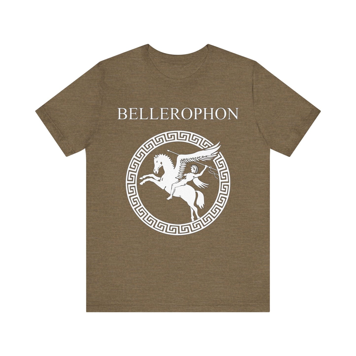 Heather Olive / S Bellerophon Ancient Greek Hero T-Shirt