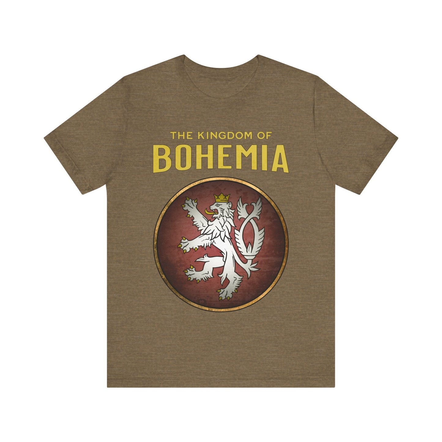 Heather Olive / S Bohemia - The Kingdom of Bohemia Heraldry T-shirt