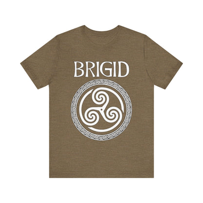 Heather Olive / S Brigid Celtic Goddess Triskelion Symbol T-Shirt