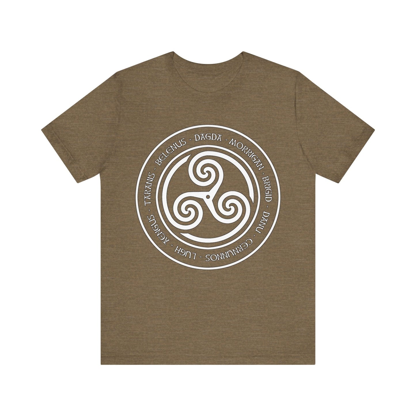 Heather Olive / S Celtic Gods and Goddesses Triskelion T-Shirt