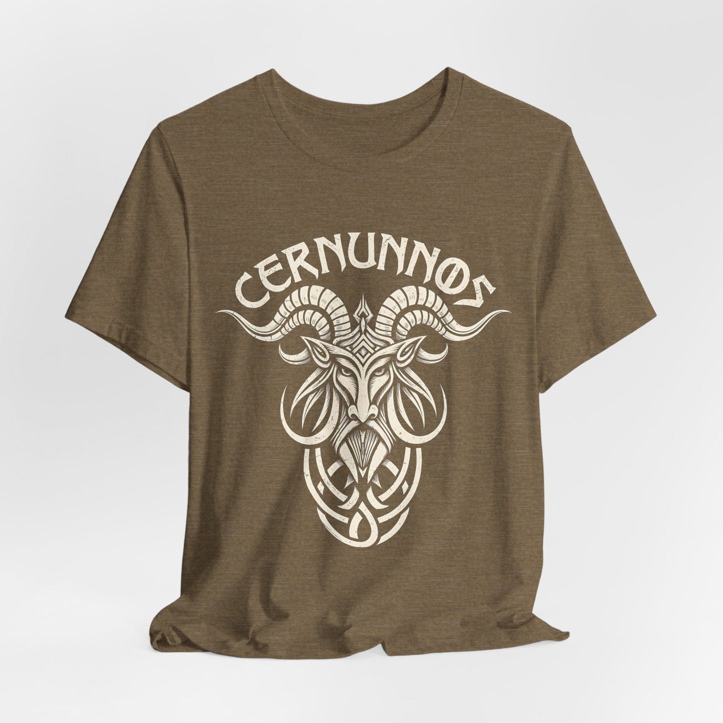 Heather Olive / S Cernunnos Celtic Mythology T-Shirt
