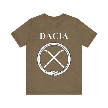 Heather Olive / S Dacia Ancient Dacian Draco and Falx Symbol T-Shirt