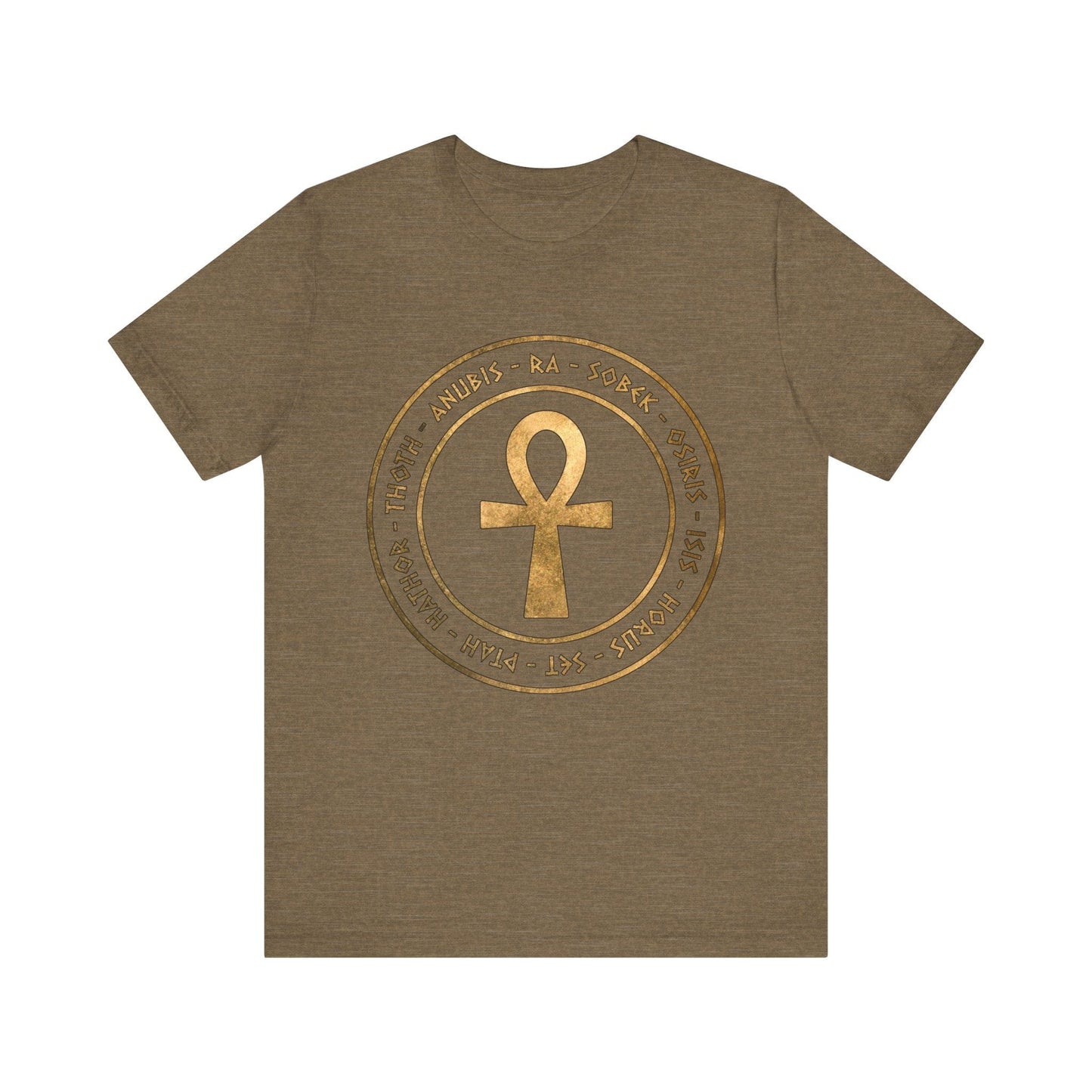 Heather Olive / S Egyptian Gods the Ancient Gods of Egypt Ankh T-Shirt