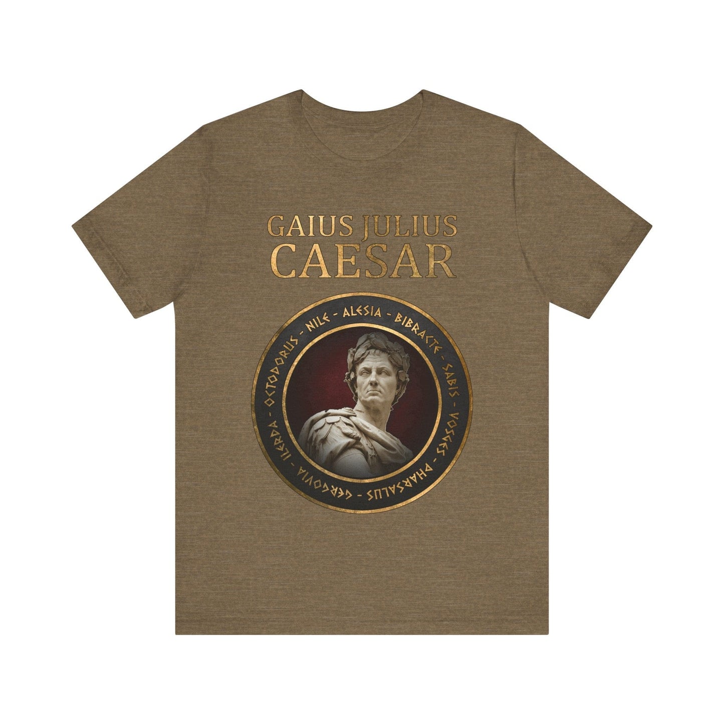 Heather Olive / S Gaius Julius Caesar - Famous Battles T-Shirt
