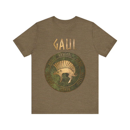 Heather Olive / S Gaul Ancient Tribes of Gaul Boar Gaelic History T-shirt