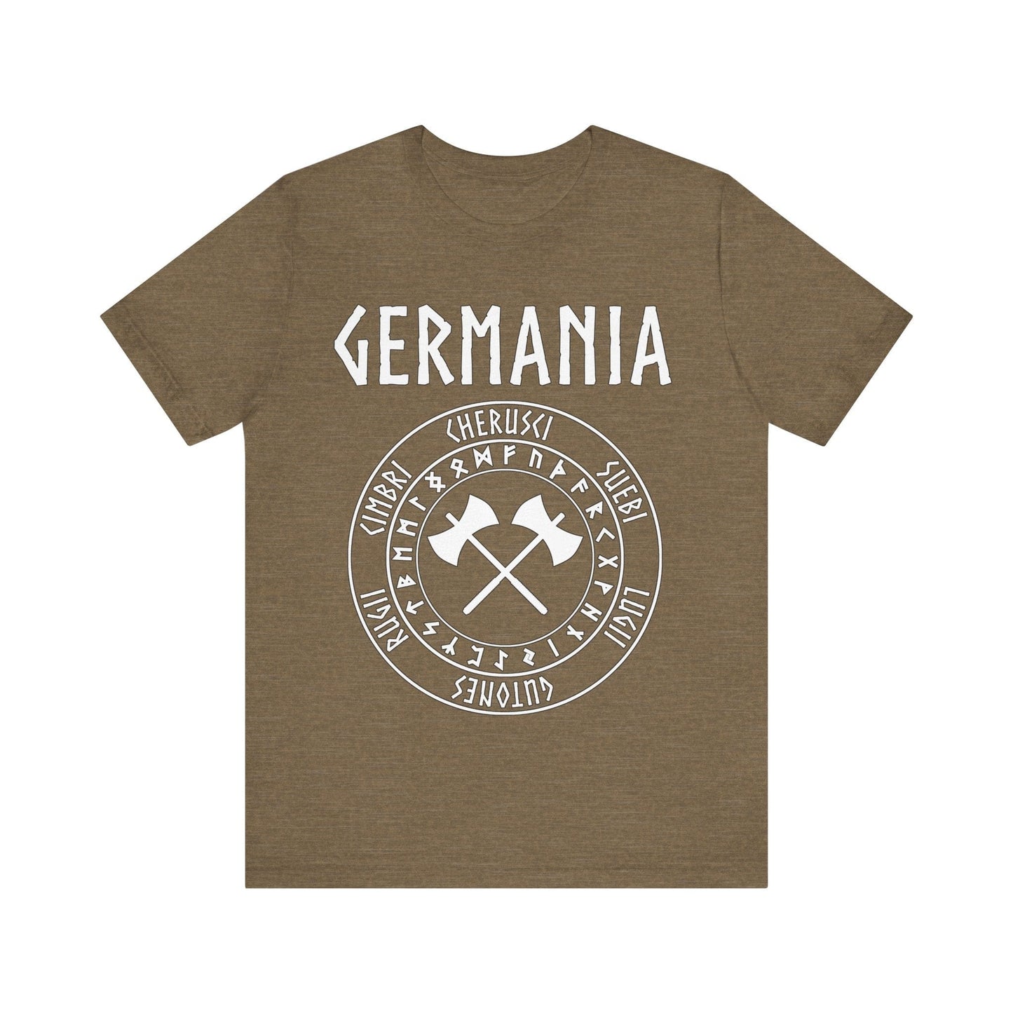 Heather Olive / S Germania Ancient Tribes of Germany Runes T-Shirt