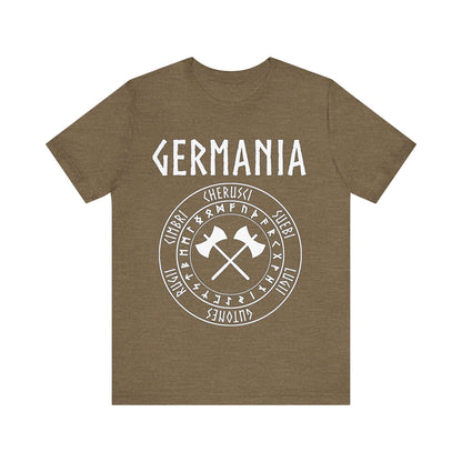 Heather Olive / S Germania Ancient Tribes of Germany Runes T-Shirt
