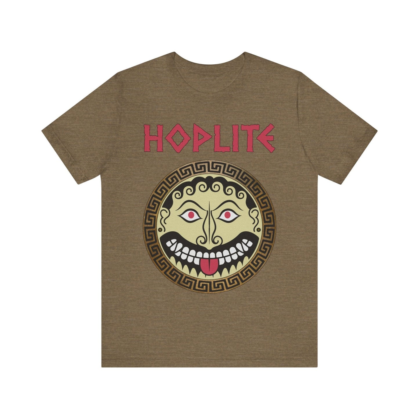 Heather Olive / S Greek Hoplite Gorgon Shield T-Shirt